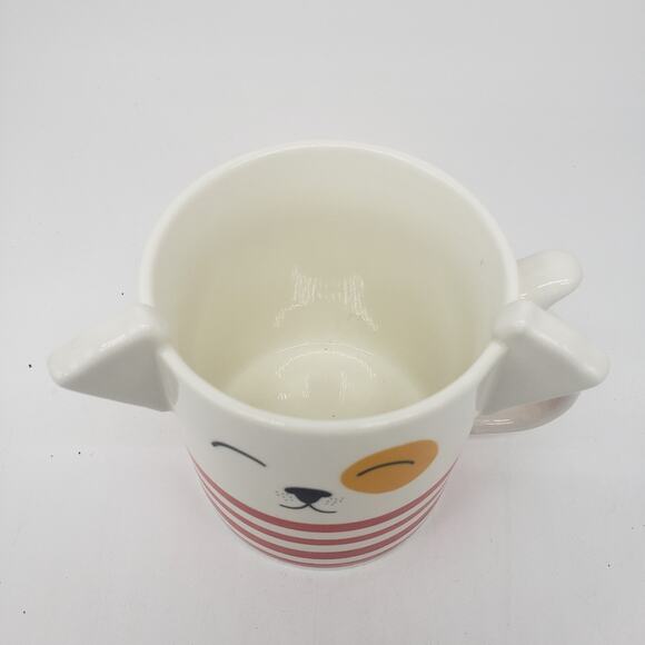 Parker Lane Figural Red Stripe Dog Coffee Cup Mug w/ Ears & Tail ~ 16 Oz ~ NEW - Picture 2 of 7